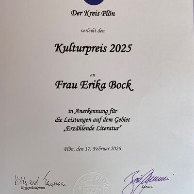 Kulturpreis 2026 Erika Bock